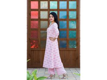 Baby-pink screen print rayon salwar 3