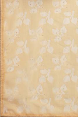 Beige woven silk saree with blouse 2
