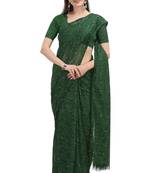 Green woven silk saree with blouse