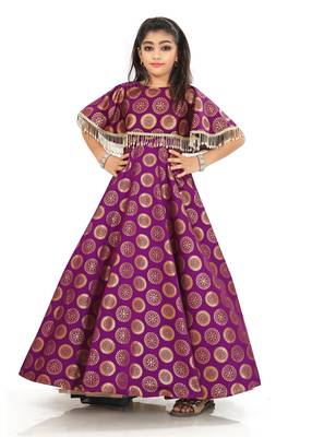 Kids Bit Cotton Silk Gown For Girls 1