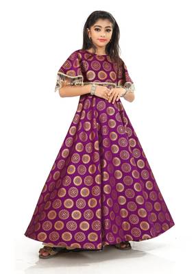 Kids Bit Cotton Silk Gown For Girls 2
