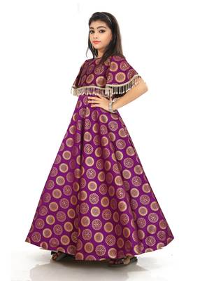 Kids Bit Cotton Silk Gown For Girls 3