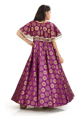 Kids Bit Cotton Silk Gown For Girls 4