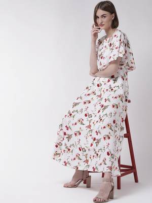 White printed crepe maxi-dresses 4