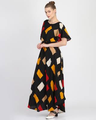 Multicolor printed crepe maxi-dresses 3