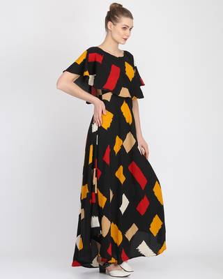 Multicolor printed crepe maxi-dresses 5