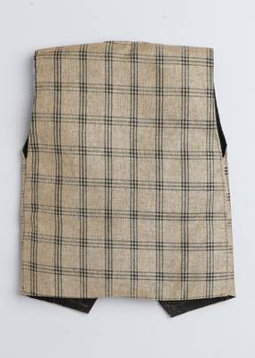 Beige plain cotton silk boys-suit 3