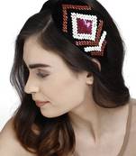 Anekaant Black & Multi Embellished Velvet  Hair Band