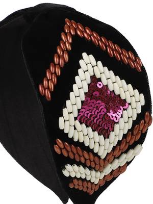 Anekaant Black & Multi Embellished Velvet  Hair Band 6