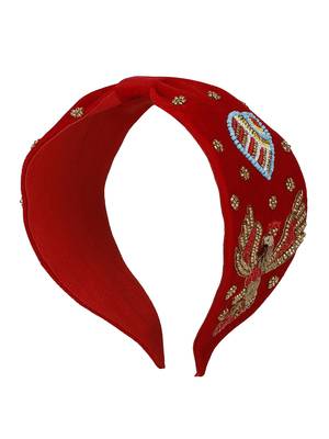 Anekaant Red & Multi Quirky Velvet  Hair Band 5