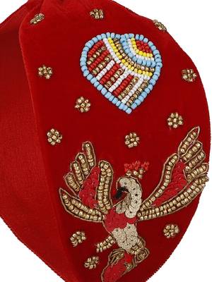 Anekaant Red & Multi Quirky Velvet  Hair Band 6