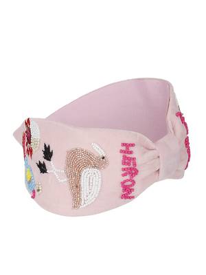 Anekaant Baby Pink & Multi Quirky Velvet  Hair Band 2