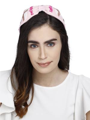 Anekaant Baby Pink & Multi Quirky Velvet  Hair Band 4