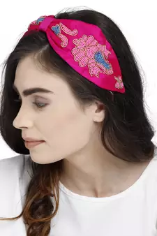 Anekaant Fuchsia & Multi Quirky Synthetic  Hair Band