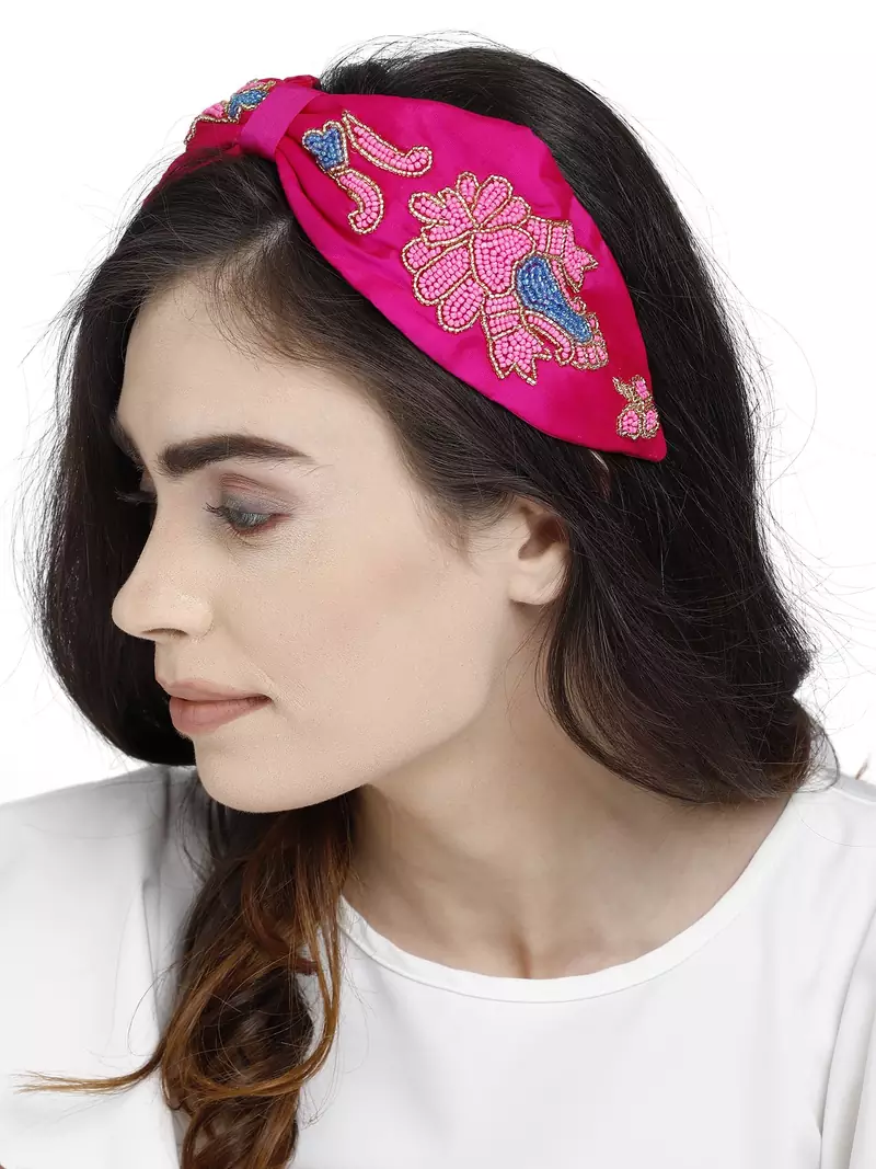 Anekaant Fuchsia & Multi Quirky Synthetic  Hair Band