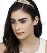 Peach & Multi Embellished Velvet  Hair Band