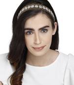 Antique Gold & Multi Floral Velvet  Hair Band