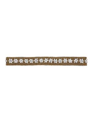 Antique Gold & Multi Floral Velvet  Hair Band 2