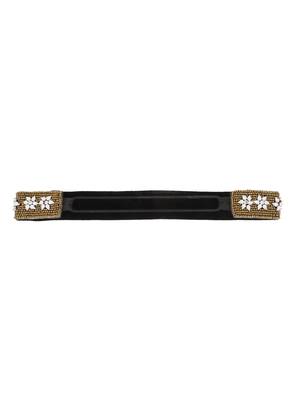 Antique Gold & Multi Floral Velvet  Hair Band 5