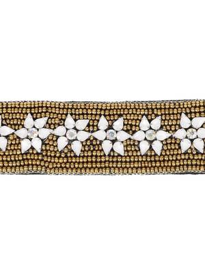 Antique Gold & Multi Floral Velvet  Hair Band 6