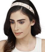 Pastel Pink & Silver Chevron Velvet  Hair Band