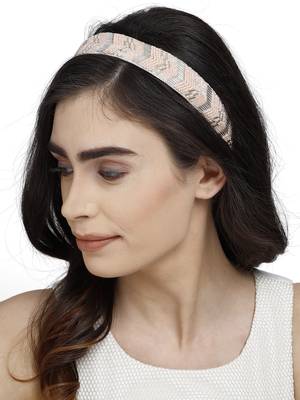Pastel Pink & Silver Chevron Velvet  Hair Band 3