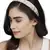 Anekaant Pastel Pink & Silver Chevron Velvet  Hair Band