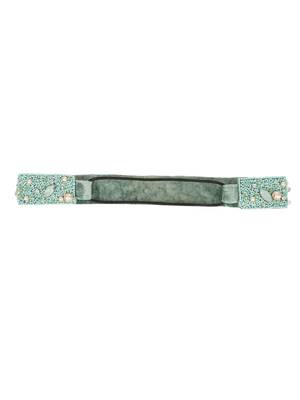 Sea Green & Multi Embellished Velvet  Hair Band 5