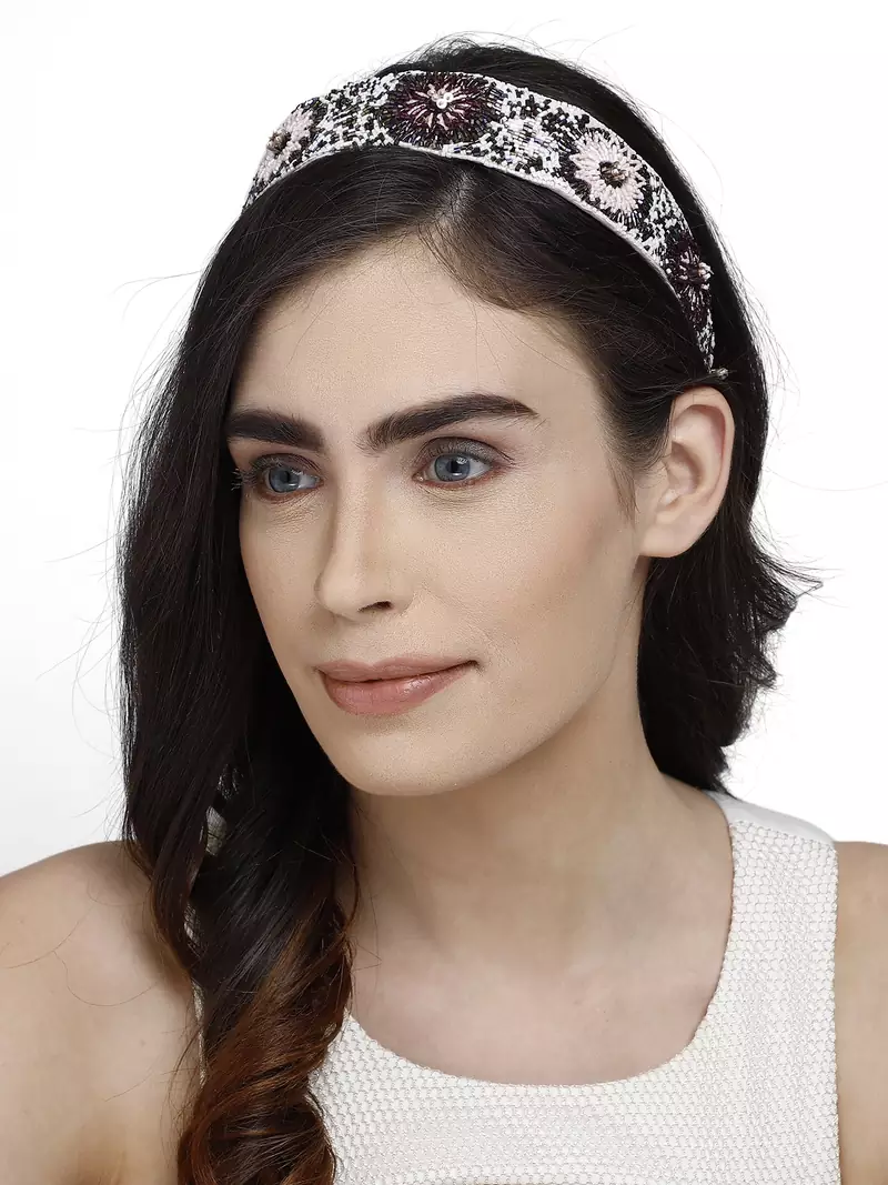 Anekaant Multi Floral Synthetic  Hair Band