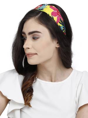 Anekaant Yellow & Multi Floral Cotton  Hair Band 3
