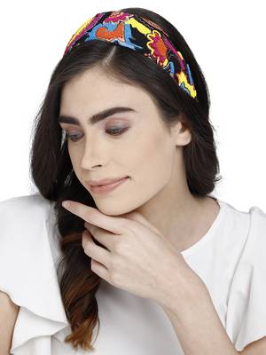 Anekaant Black & Multi Quirky Cotton  Hair Band 1