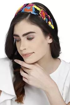 Anekaant Black & Multi Quirky Cotton  Hair Band
