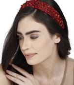 Anekaant Wine & Multi Embellished Synthetic  Hair Band