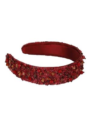 Anekaant Wine & Multi Embellished Synthetic  Hair Band 2