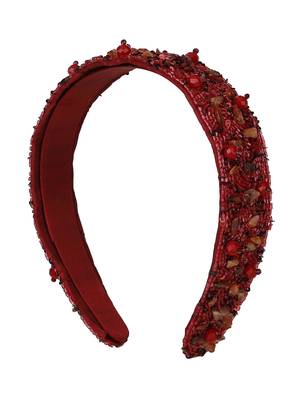 Anekaant Wine & Multi Embellished Synthetic  Hair Band 5
