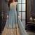 Sky Blue Embroidery, Swarovski & Lace Work Butterfly Net Semi Stitched Long Length churidar party-wear-salwar-kameez
