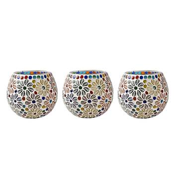 Garden Patio Outdoor Event Party Night Lighting Mosaic Glass Tea Light Candle Holder Votive Light 3