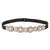 Anekaant Off White, Peach & Multi Bead Work Floral Polyester & Velvet Handmade Belt