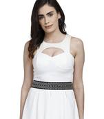 Anekaant Black & Silver Bead Work Geometric Cotton Handmade Belt