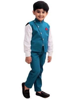 fourfolds boy's 3-piece suit 3