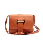 Morus Peach Solid Satchel For Women