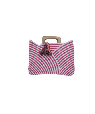 Morus Women's Handmade Multipurpose Jute Handbag, Pink 1
