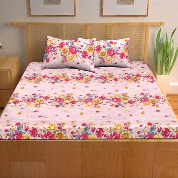 A Unique Home 100% Cotton Printed Double Bedsheet with 2 Pillow Covers 2