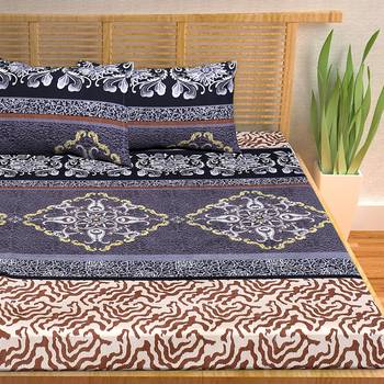 A Unique Home 100% Cotton Printed Double Bedsheet with 2 Pillow Covers 3