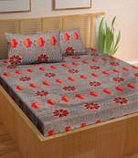 A Unique Home 100% Cotton Printed Double Bedsheet with 2 Pillow Covers