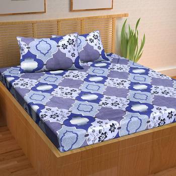 A Unique Home 100% Cotton Printed Double Bedsheet with 2 Pillow Covers 1