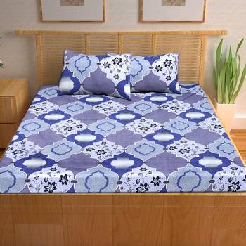 A Unique Home 100% Cotton Printed Double Bedsheet with 2 Pillow Covers 2