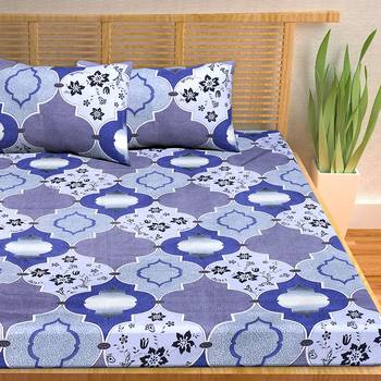 A Unique Home 100% Cotton Printed Double Bedsheet with 2 Pillow Covers 3