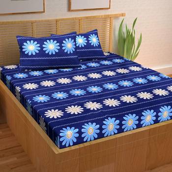 A Unique Home 100% Cotton Printed Double Bedsheet with 2 Pillow Covers 1