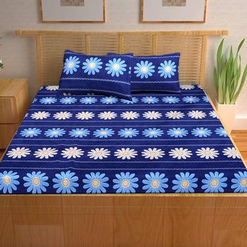 A Unique Home 100% Cotton Printed Double Bedsheet with 2 Pillow Covers 2
